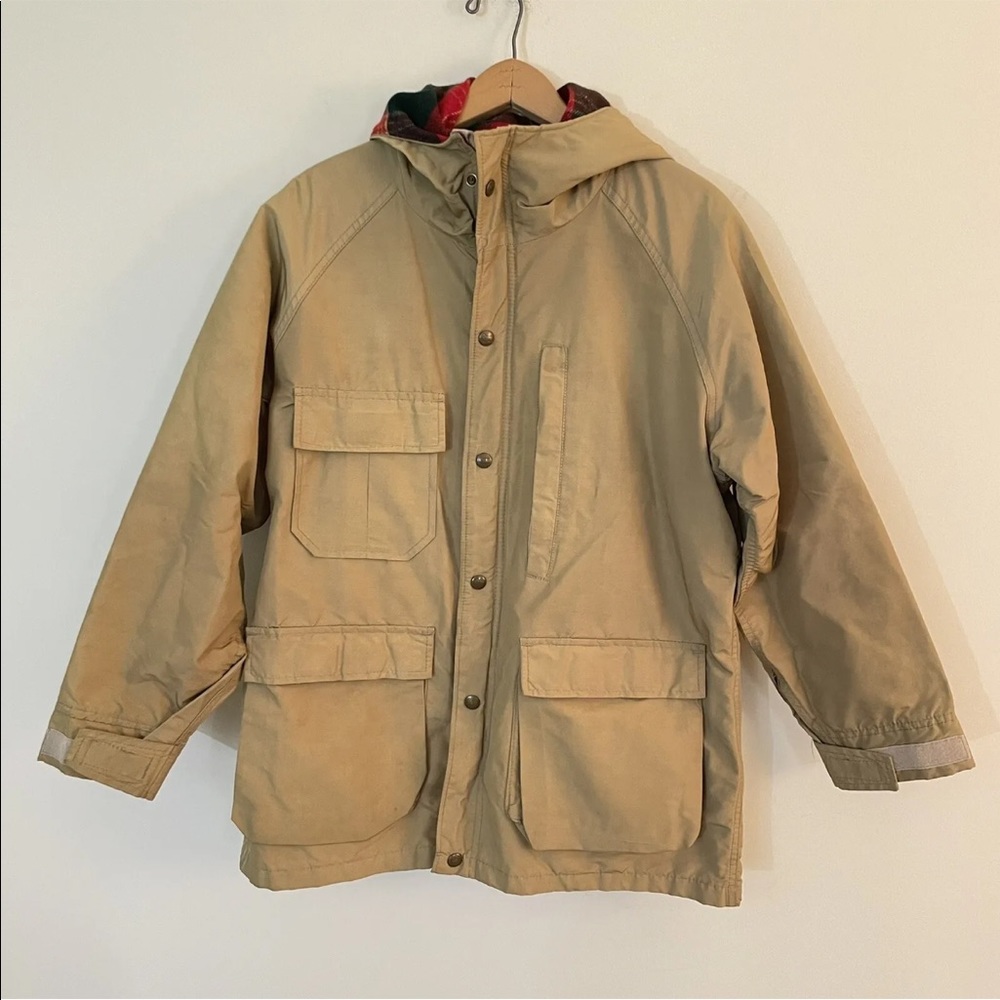 woolrich vintage womens rain jacket coat parka hooded wool lined medium *read*